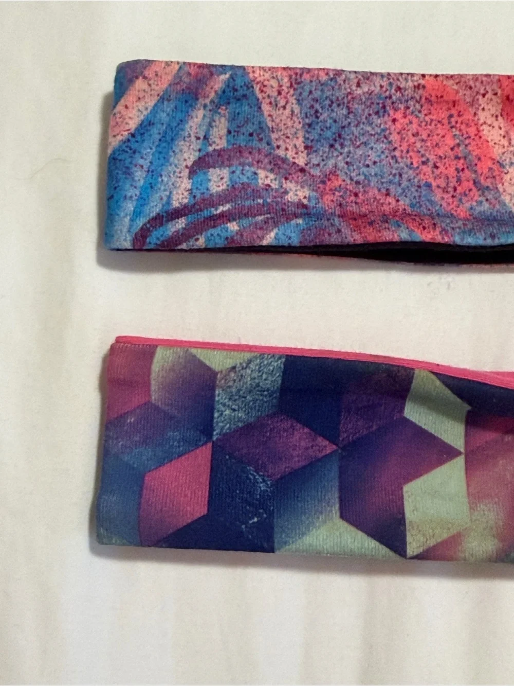 Ivivva two pack of colorful reversible headbands - pink or black and colorful m
